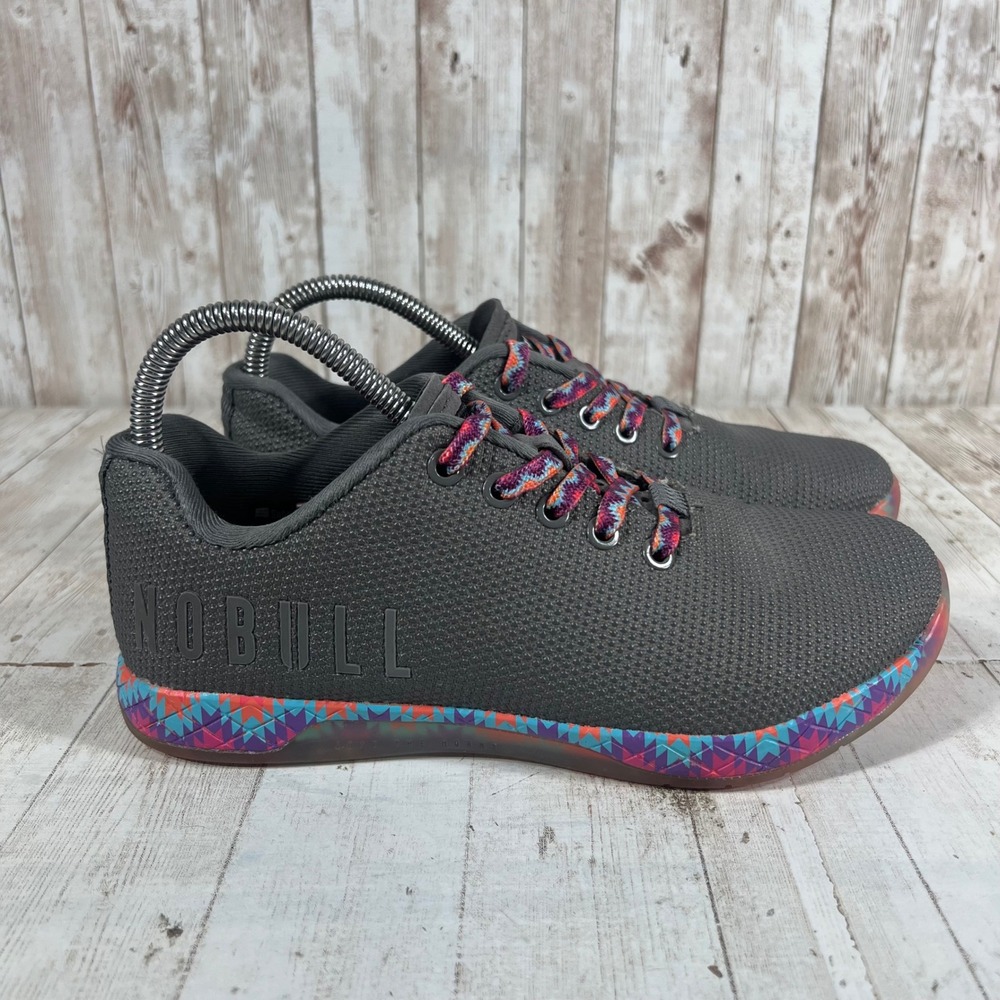 NOBULL Trainer SuperFabric Shoes Dark Grey Multi-Color Geometric Womens 8